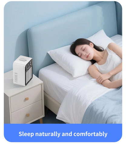 Portable Mini Air Conditioner for Dormitory | Fast Cooling Ultrasonic Nano Mist LCD Display Rechargeable Portable Outdoor Cooler