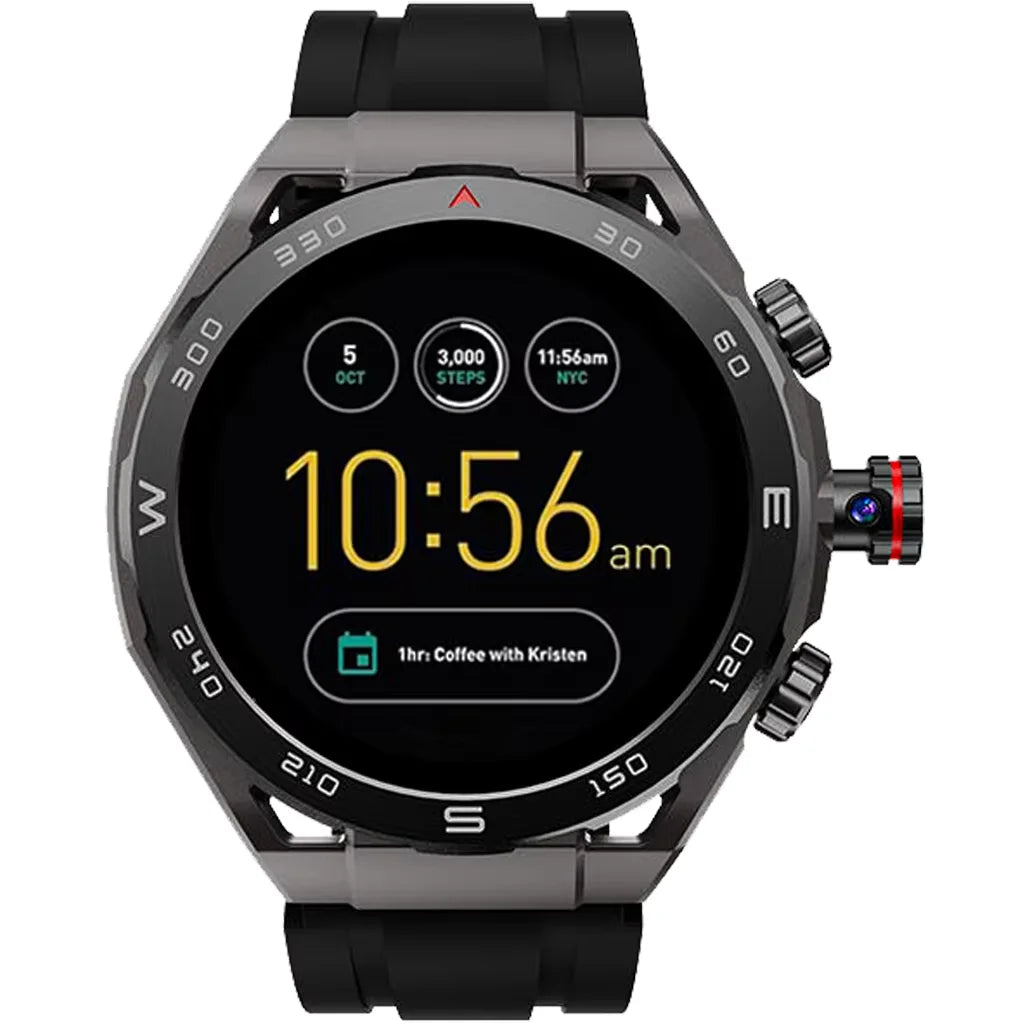 2025 QC AX09 HW18 Circular Android Smartwatch 4G GPS Navigation 4+64GB WiFi Rotating Camera Video Call Health NFC IP67