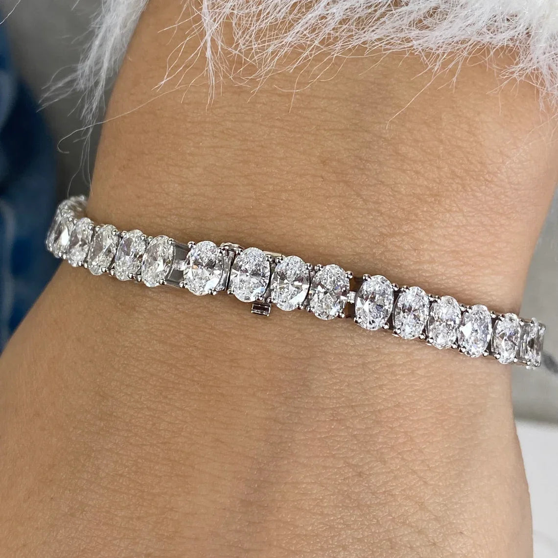 JBR & CO Famous Style Oval Cut IGI Certified Lab Grown Diamond 14k Solid Gold Bracelet High End Fashion Luxury Jewelry Women Gif