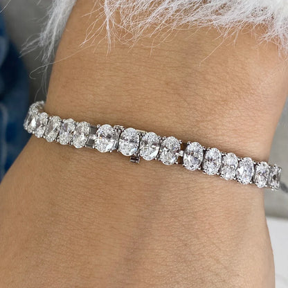JBR & CO Famous Style Oval Cut IGI Certified Lab Grown Diamond 14k Solid Gold Bracelet High End Fashion Luxury Jewelry Women Gif