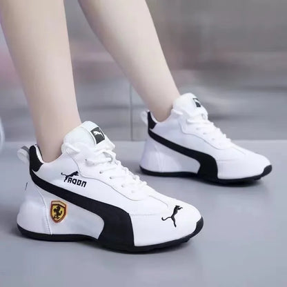 Women's Elevator Shoes Waterproof Leather Surface Breathable Mesh Surface Embroidered Versatile Walking Sneakers