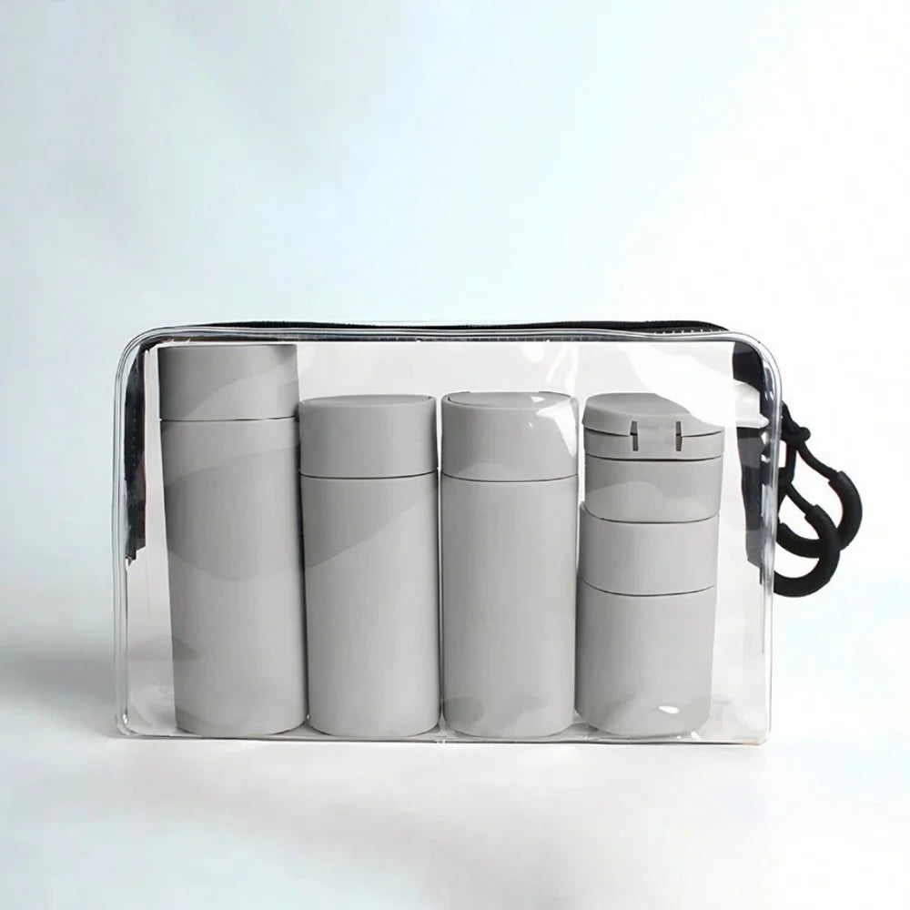 5pcs Travel Cream Dispenser Bottles Set Travel Bottles Toiletry Containers Set, TSA Approved, Travel Essentials