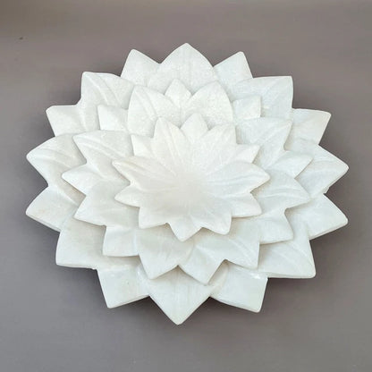 Makrana White Marble Polished Eco-Friendly Wavy Curly Design Country Style Large Size >10L Capacity Restaurant Party Bowl