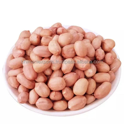 Healthy Snack Red Skin Peanut a Grade Raw Dried Kernels Peeled Peanuts Bulk India Manufacturer GMO Free APEDA Certified
