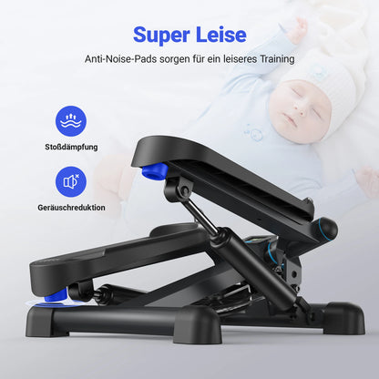 MERACH Mini Stepper for Exercise Twist Stair Stepper 330LBS Capacity Equipment with Resistance Bands Full Body Workout at Home