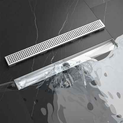 NEODRAIN 32 Inch Modern Stainless Steel Shower Drain Square Slot Cover Direct Drain Style for Bathroom USA Dropship Supported