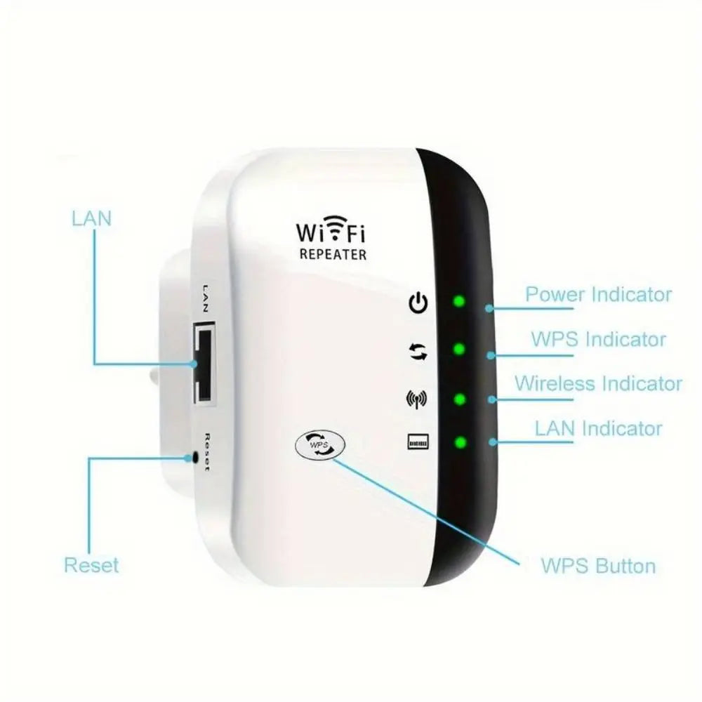 300Mbps Wireless WIFI Extender Repeater 2.4G Home Router Wifi Range Signal Amplifier Network UK Plug