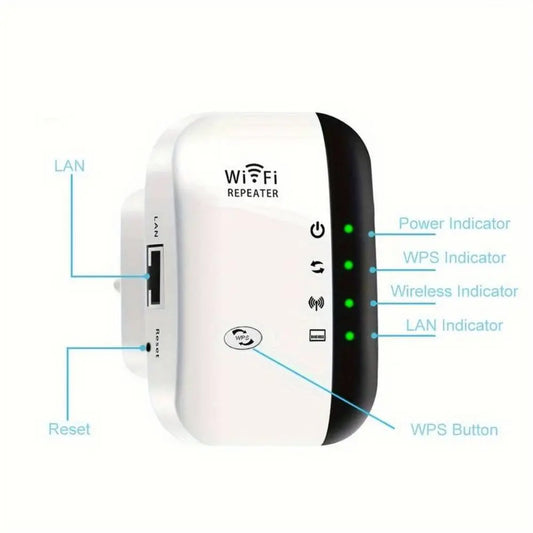 300Mbps Wireless WIFI Extender Repeater 2.4G Home Router Wifi Range Signal Amplifier Network UK Plug by PDG ibma