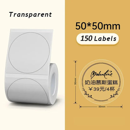 40-50mm Round Square Thermal Label Printer Sticker Self-Adhesive Thermal Paper Compatible M110 M220 M200 E210 P50 Label Printer