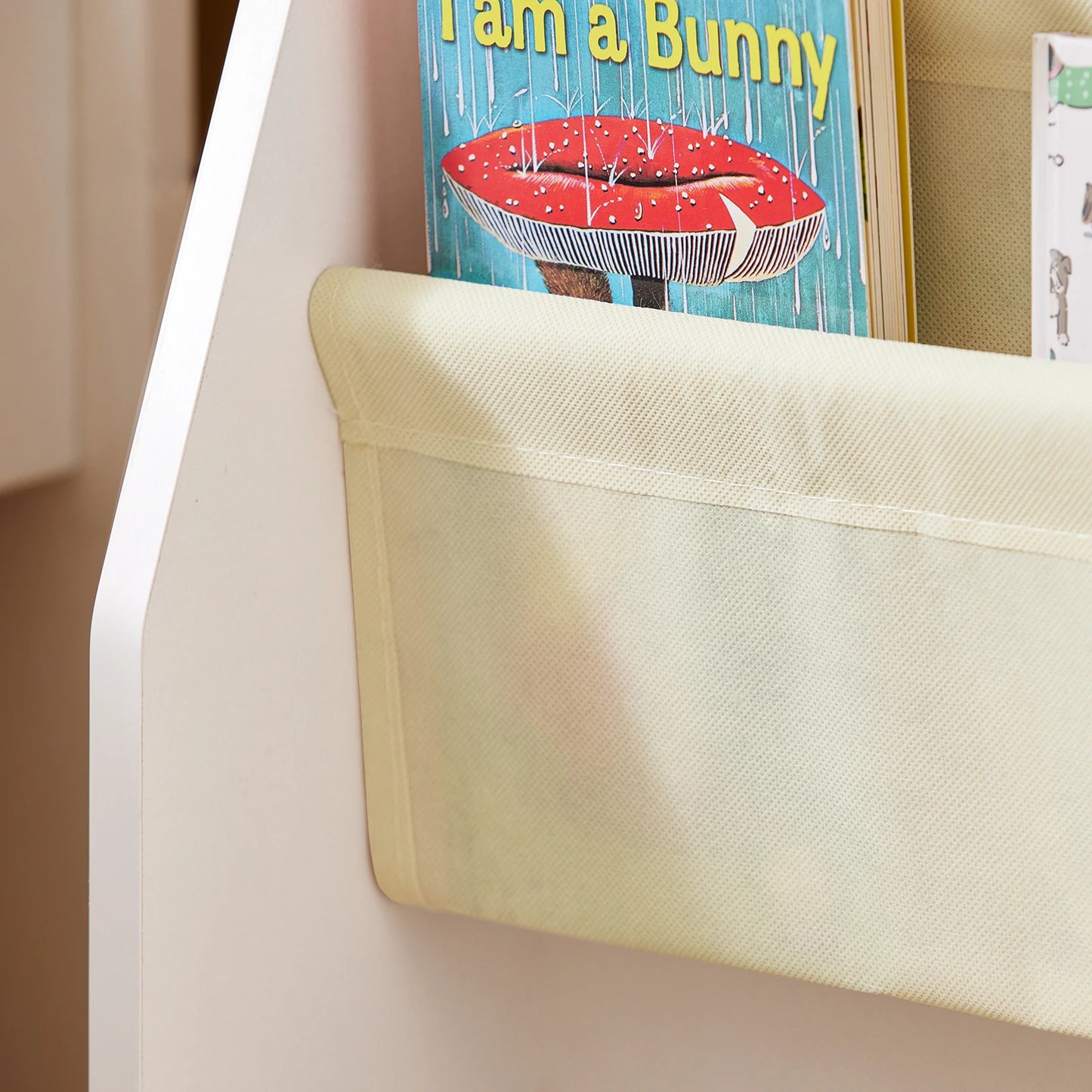 SoBuy FRG225-W Children's Bookshelf Hanging hand fan Shelf Newspaper stand with 4 Shelves Book Rack BHT approx: 62x71x29cm