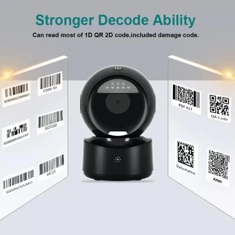 NETUM A5 2D Desktop Barcode Scanner, Omnidirectional Hands-Free Wired USB Big Barcode Reader 1D QR Screen Barcodes Scanning