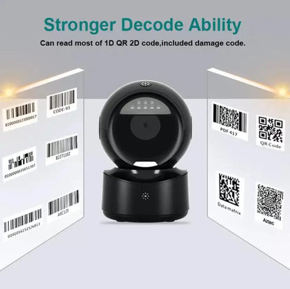 NETUM A5 2D Desktop Barcode Scanner, Omnidirectional Hands-Free Wired USB Big Barcode Reader 1D QR Screen Barcodes Scanning