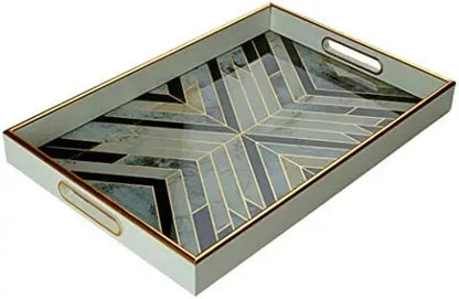 Fashionable Wooden Tray with Silk Print for Home Parties Weddings Crafts Events Export-Ready Event Decorations