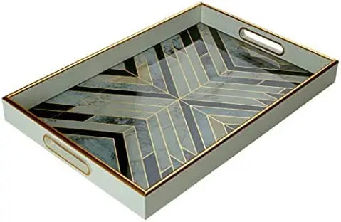 Fashionable Wooden Tray with Silk Print for Home Parties Weddings Crafts Events Export-Ready Event Decorations