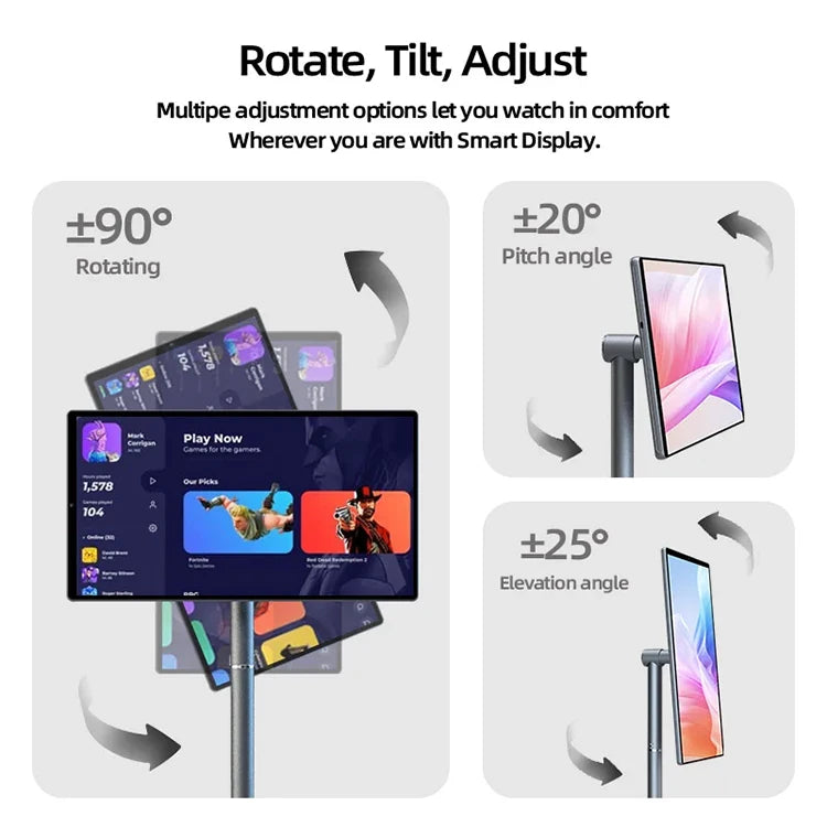 2025 New Trending 21.5 Inch Smart TV Display 21.5" Mobile Lcd Screen Monitor Smart Television on Wheels Stand Portable Tv