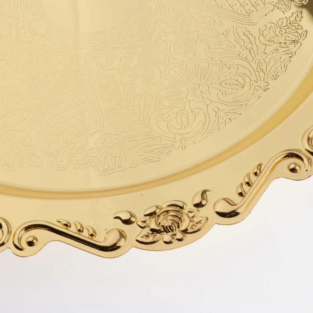 Eco-Friendly Golden Brass Dessert Serving Plate for Birthday Party Fruit Display Cake Stand Snack Platter Home Decor