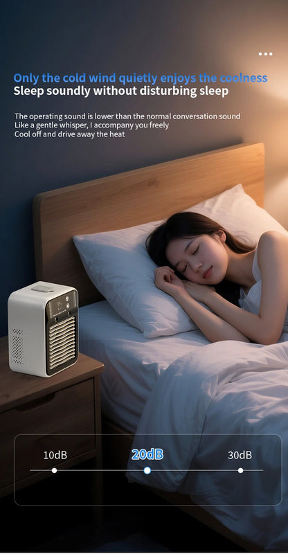 Portable Mini Air Conditioner for Dormitory | Fast Cooling Ultrasonic Nano Mist LCD Display Rechargeable Portable Outdoor Cooler