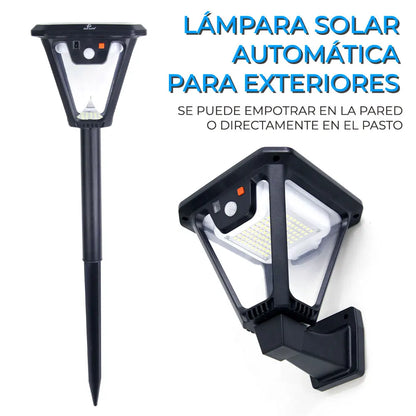 Automatic 5W LED Solar Lamp Outdoor Gardens Warm White Light IP65 Waterproof PC Body DC Power Supply ROHS Certified Wall Mount