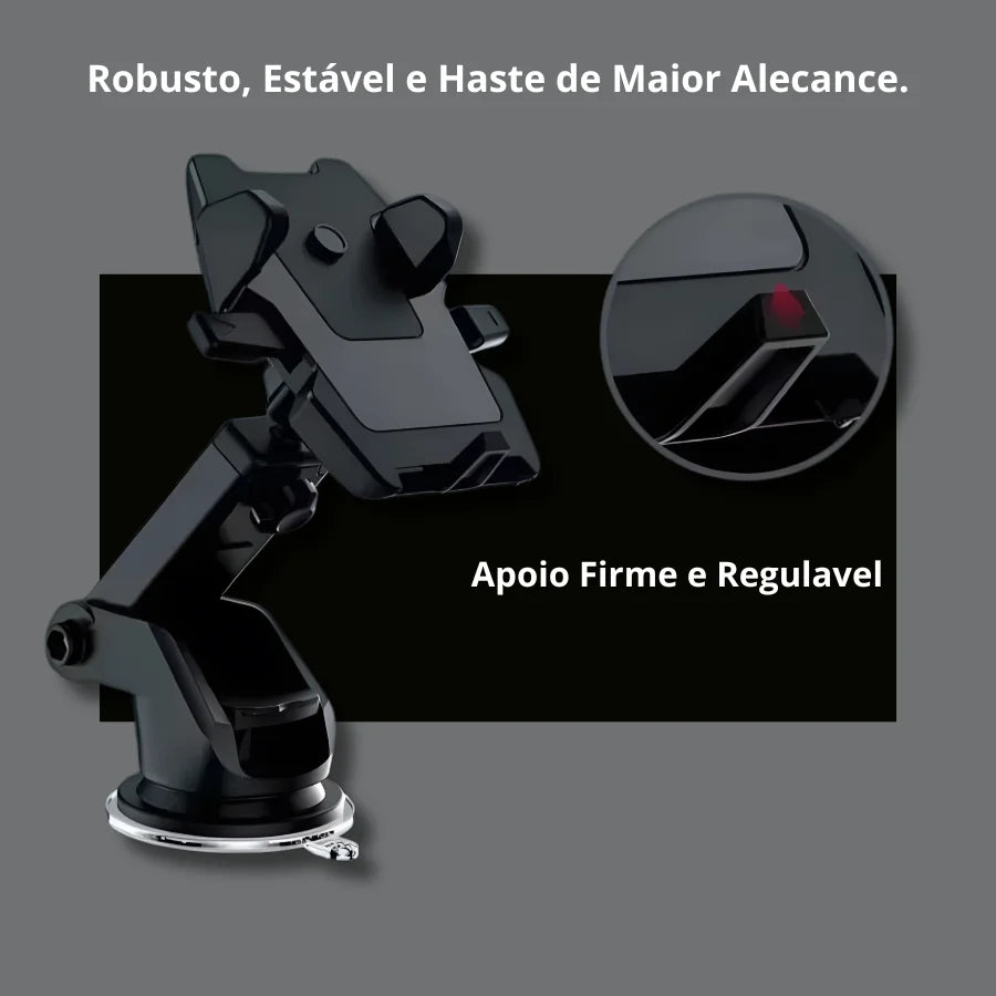 Suporte Celular GPS Carro Resistente Firme Haste Ajuste Prolongável Rotação 360 Base