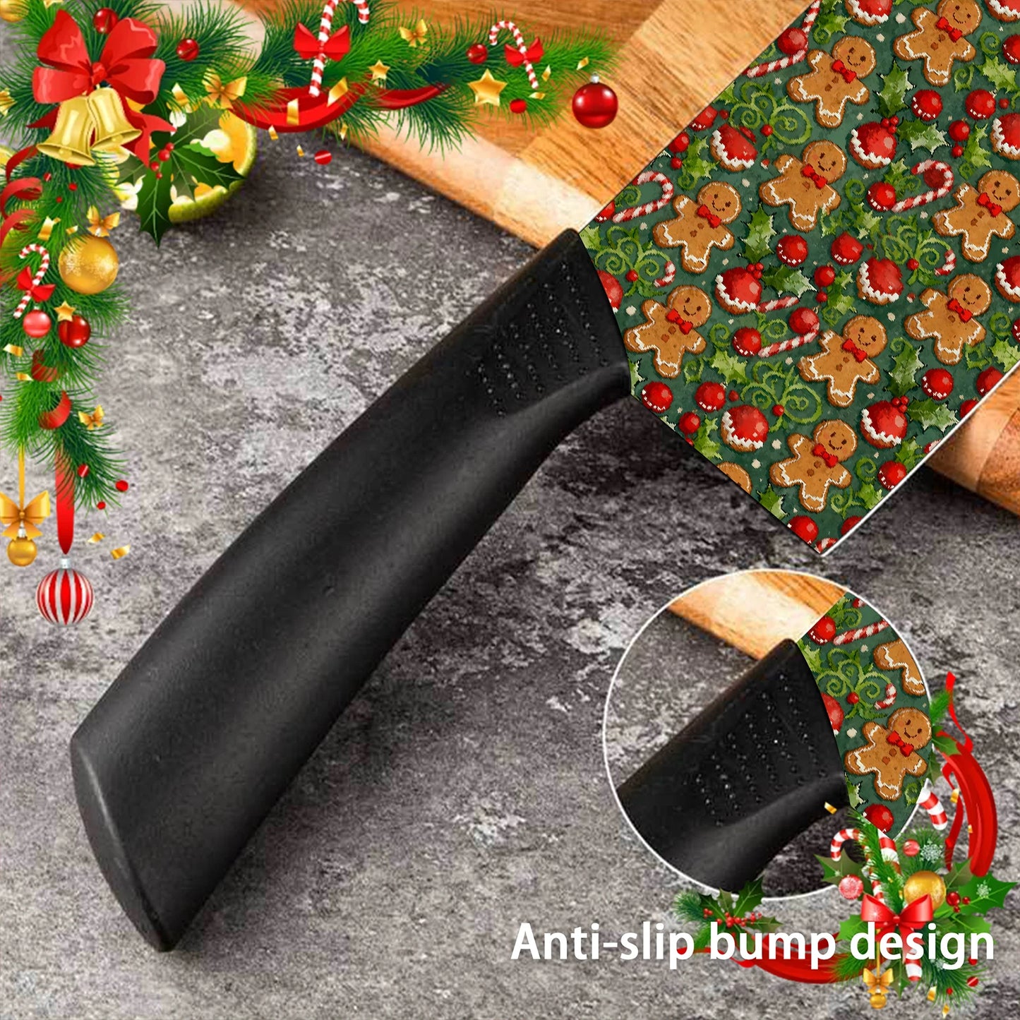 3-Piece Christmas Gingerbread Man Ceramic Knife Set Kitchen Sharp Durable Manufacturers That Drop Shop Through Shopify
