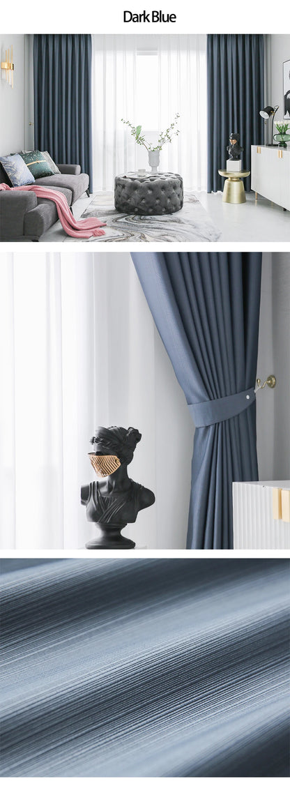 YCENTRE Modern Style Solid Color Window Treatment Curtains Thermal Insulated Curtains Blackout Curtain Drape For Living Room