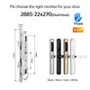 Waterproof Exterior Digital Electronic Ttlock Tuya Smart Locks Fingerprint Aluminum Steel Double Side Sliding Glass Door Lock