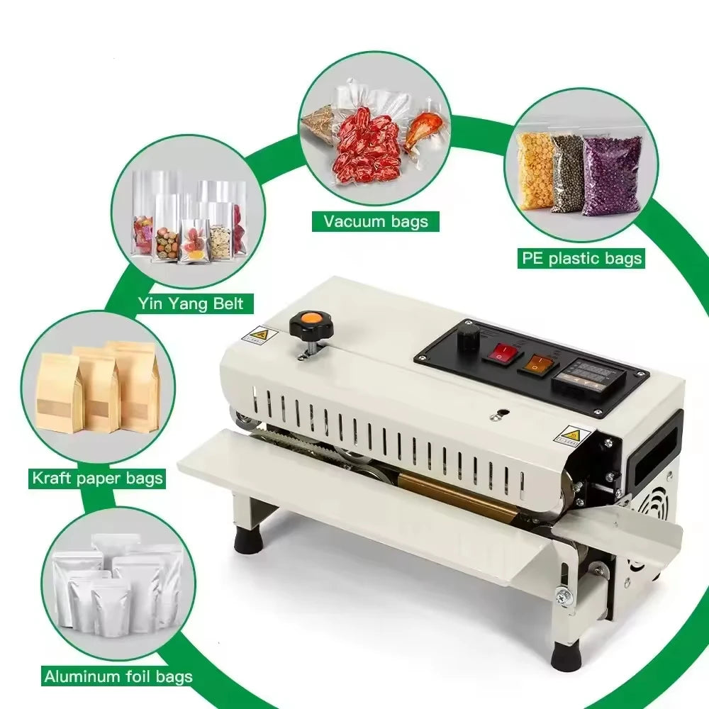 FR-400 Horizontal Plastic Bag Sealing Machine Sealing Machine Continuous Band Sealer With Printing