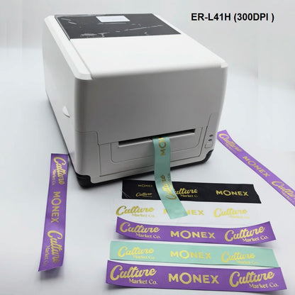 Red Gold Metallic Foil Barcode Printer Ribbon 30-110mm Inked Ribbon Roll Thermal Transfer Film for Gift Bag/Tea Bag/Card
