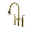 Free Drop Shipping American Bridge Kitchen Tap Ready Stock Cheap Pull-Down Faucet Brass Sink Tap With Sprayhead