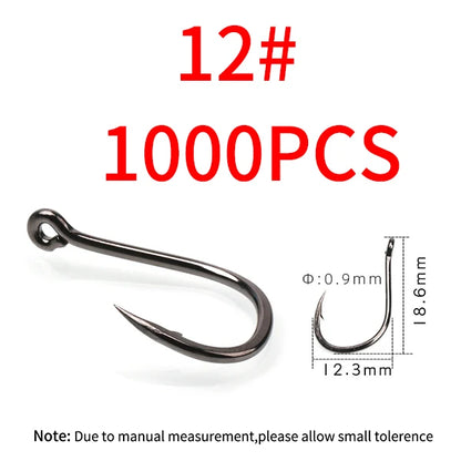 11#-15# Sea Fishing Single Hooks Pipe Hook Handle Short Shank Offset Tip Forged Carbon Steel Black Nickel Barbed Single Hook