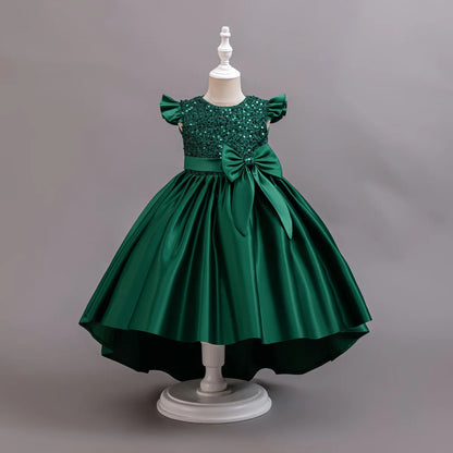 Girls Ready Made New Style Fashion Sleeveless Children Wedding Party Dresses Flower Puffy Frocks