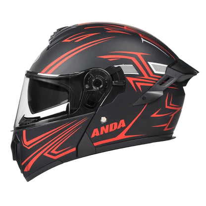 New Unisex Motorcycle Flip up Helmet ABS Safety Modular All Seasons 1 Year Warranty AD Dual Visor Unisex Cascos Para Moto Helmet