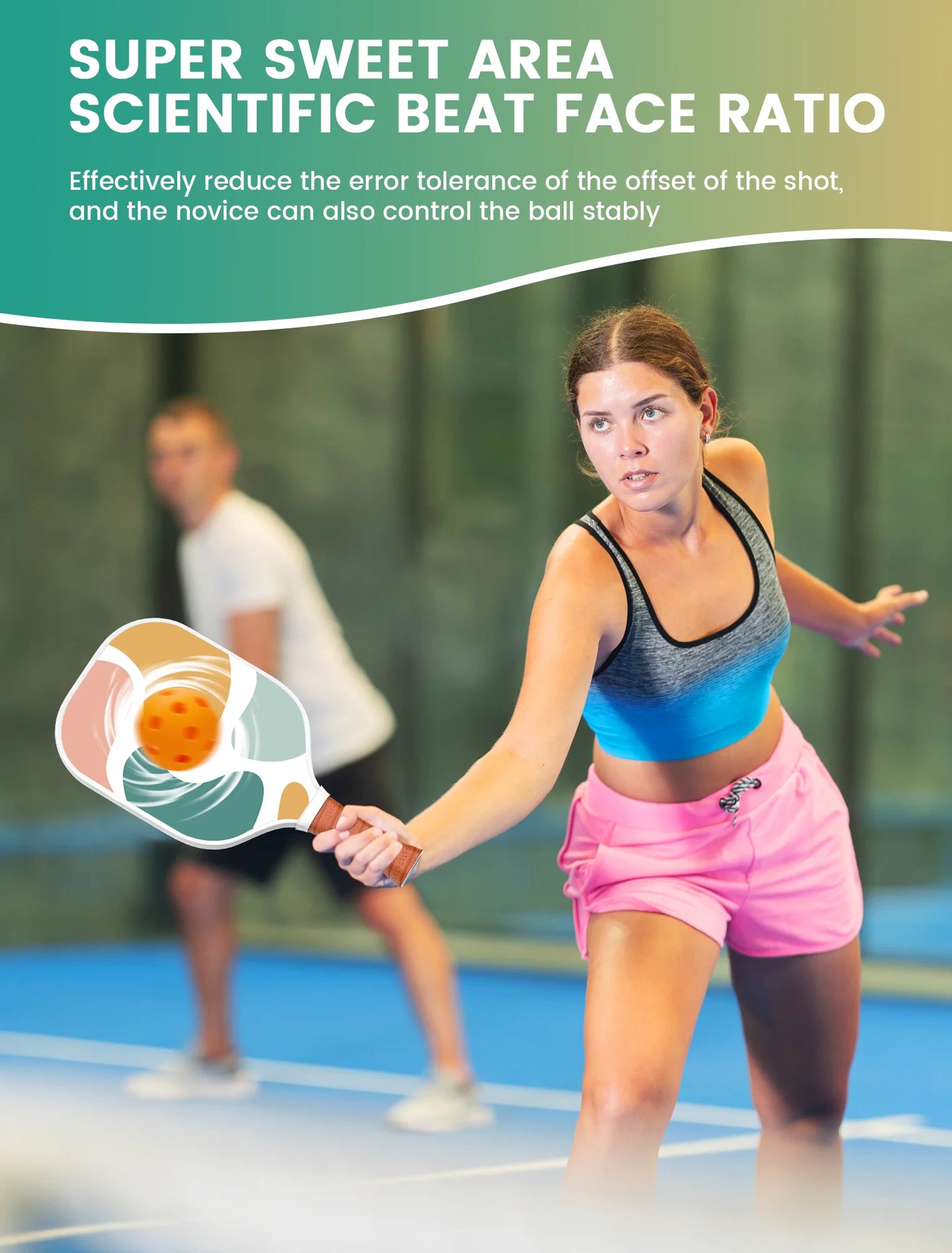 USA Warehouse 2-Pack Colorful Pickleball Paddle With Backpack Full Set High Power Control Professional Rackets