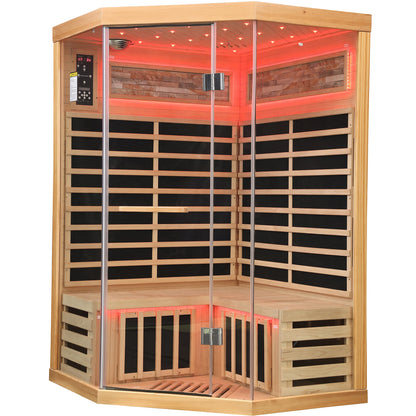 Indoor Wooden Infrared Double Sauna Room Cabin House