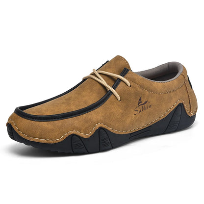 NEW High Quality Men leather loafer shoes for men party daily life lace-up rubber anti-slip fashion design casual sneaker big 13