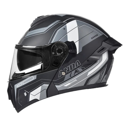 New Unisex Motorcycle Flip up Helmet ABS Safety Modular All Seasons 1 Year Warranty AD Dual Visor Unisex Cascos Para Moto Helmet