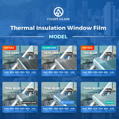 Rare Earth Window Insulation Film Thermal Insulation UV Protection Block IR 99% Black Blue Heat Rejection Window Film