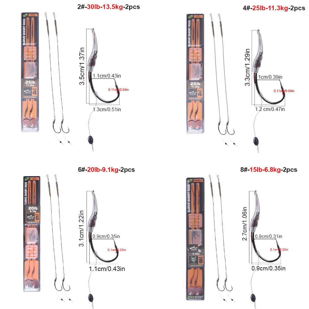 FTK Carp Fishing Hair Rigs Braided Line Thread Steel Hook Rigs Fishing Terminal Tackle