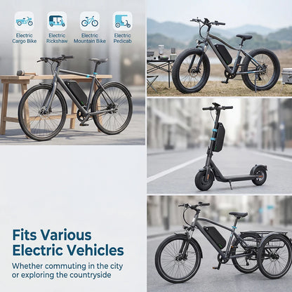 DE Stock 48V 25Ah True Capacity Lithium Battery Akku for 250W-1800W Electric Bicycle Tricycle 50A BMS Protection IP65 Waterproof