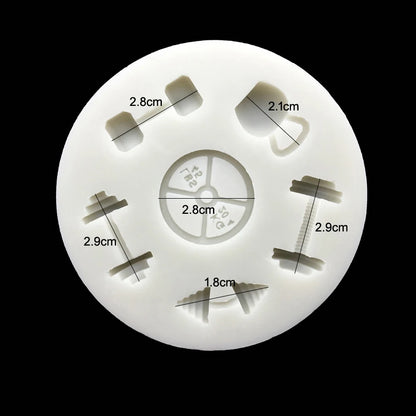 Dumbbell Fitness Equipment Silicone Fondant Cake Mold Sugarcraft Chocolate Cupcake Baking Mold for the Kitchen Decorating Tools