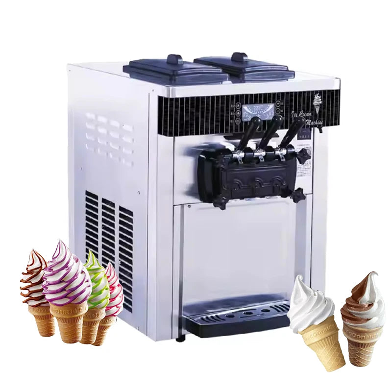 Diy Commercial Tabletop Ice Cream Maker Machine for Home Soft Serve Countertop Hot Selling Small 3 Flavors Kids Yogurt Maker