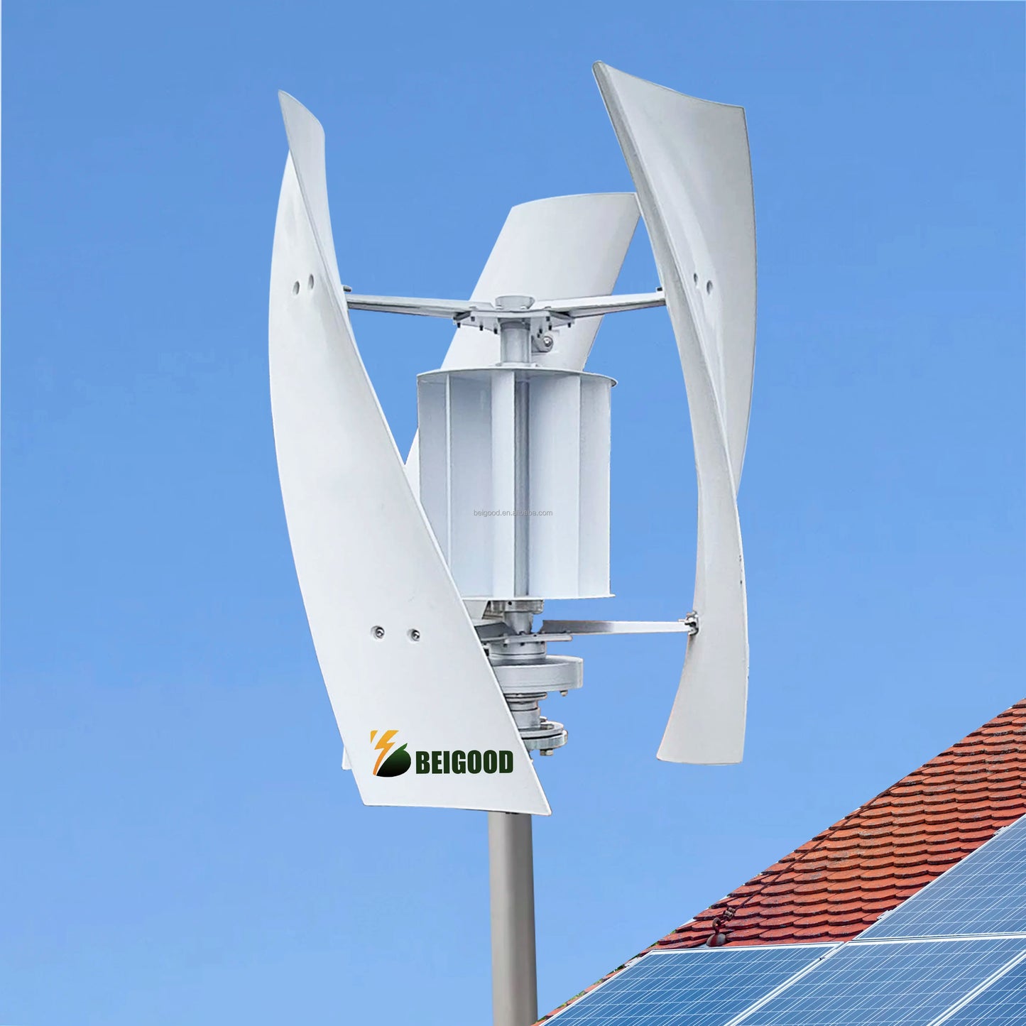 Wind Driven Roof Top Turbine Ventilator Vertical Wind Turbine 1500w Wind Generator 48v  Lithium Battery
