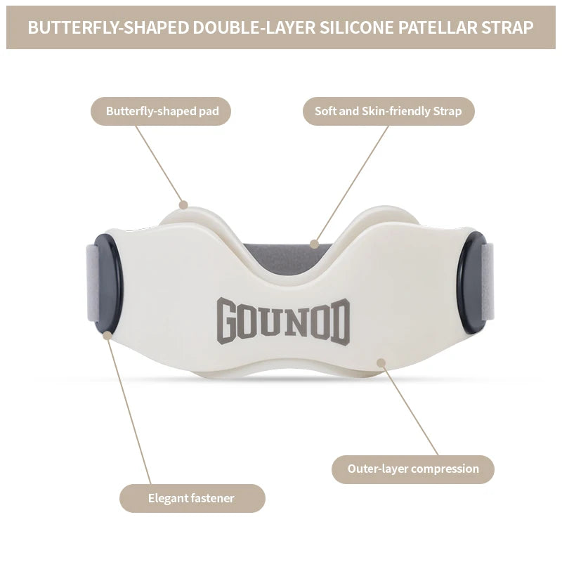 New Butterfly Silicone Patella Strap for Knee Pain Relief & Patellar Tendon Support  for Walking Running Hiking Sports Knee Pads