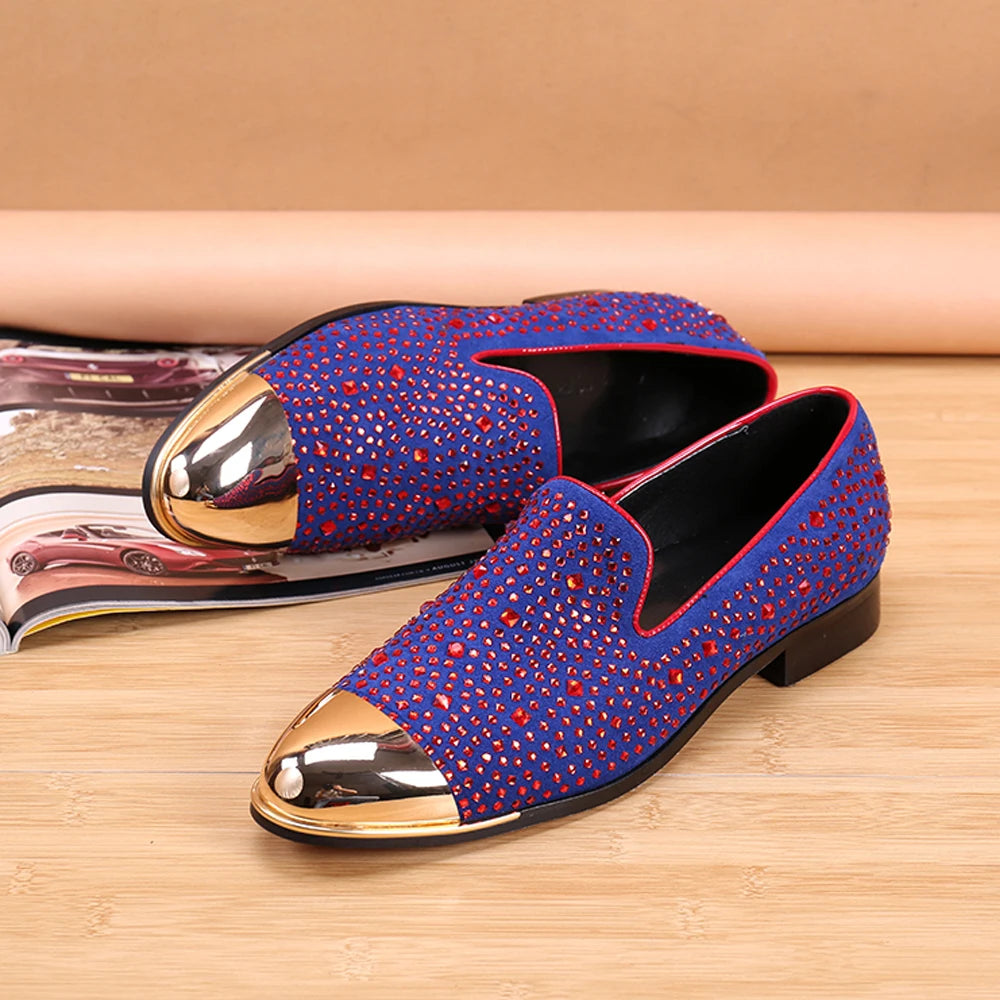 Autumn Metal Soup diamond COW LEATHER Luxurious Commercial affairs Customized Personality Party Socialize Shoes