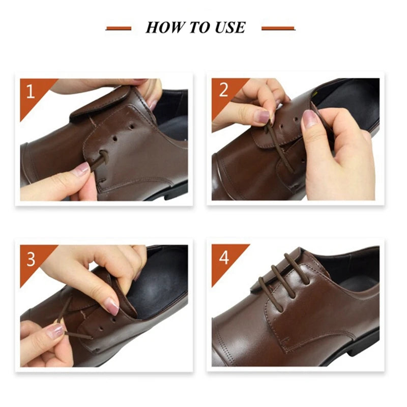 12pcs/set Leather Silicone Shoelace for Sneakers Shoes lace Lazy No Tie Shoelaces Elastic Shoe Lace Suitable for Unisex laces