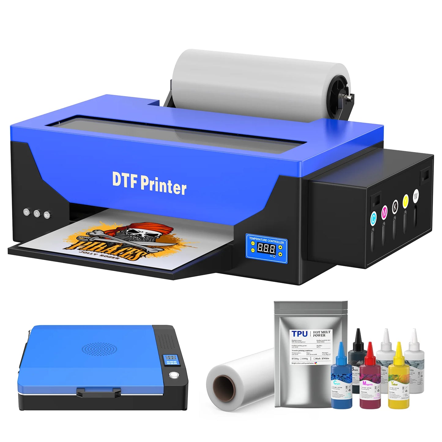 COLORSUN Best Selling A3 Size Roll Film T-shirt Textile Printing Machine Roll to Roll DTF Printer with Software Free