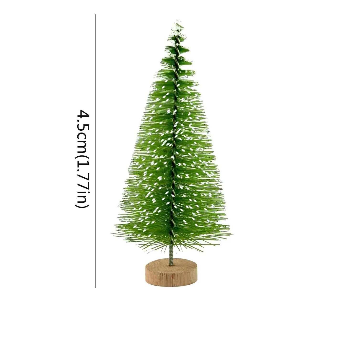 10 Pcs 4.5cm Decorated Christmas Tree Fake Pine Tree Mini Artificial Christmas Tree Santa Snow Navidad Xmas Decor Noel New Year