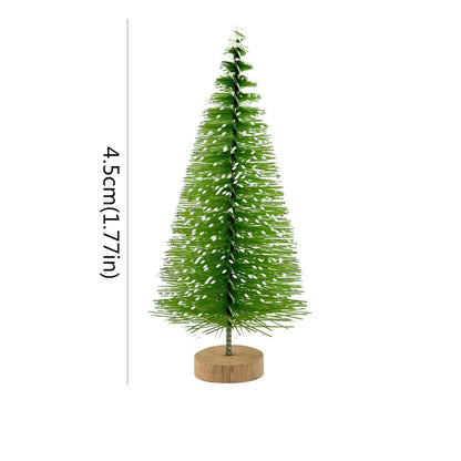 10 Pcs 4.5cm Decorated Christmas Tree Fake Pine Tree Mini Artificial Christmas Tree Santa Snow Navidad Xmas Decor Noel New Year