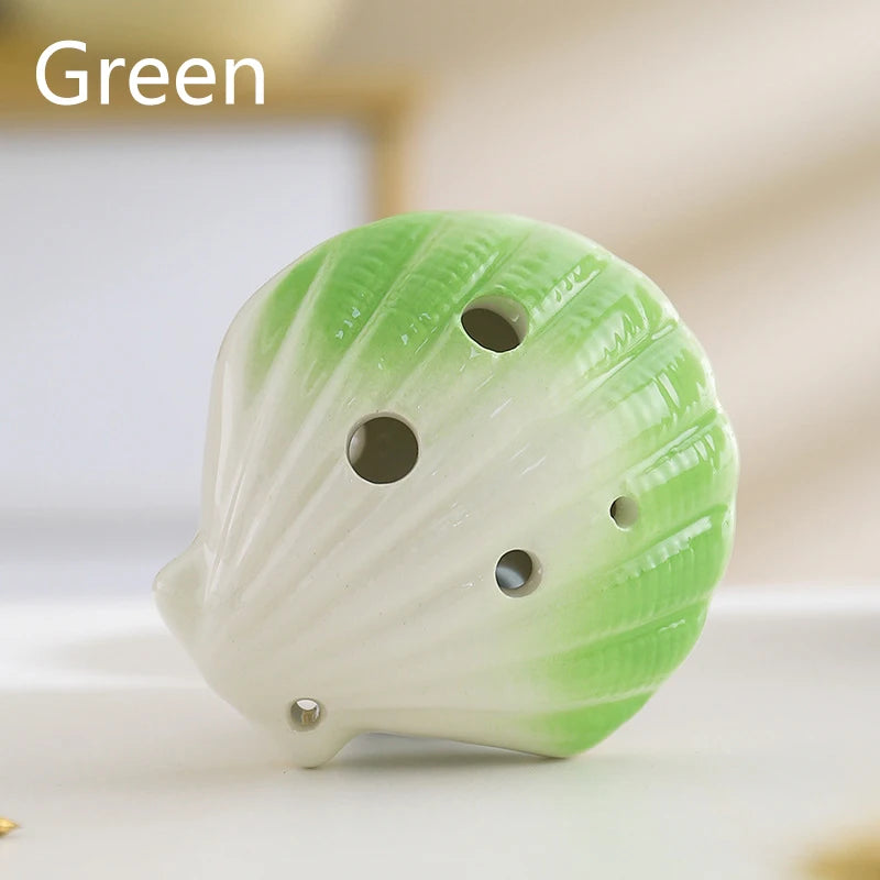 6 Hole Middle C Key Ocarina Shell Shape Ocarina Ceramics Material Musical Instruments