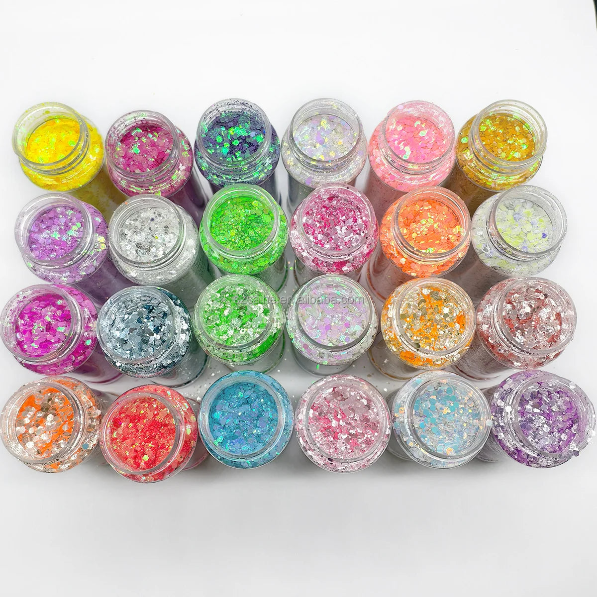 US Warehouses High Flash Spring Chunky Glitter 24 Color Bottle Set for Diy Makeup Manicure Handcrafted Cups Gift-making and More